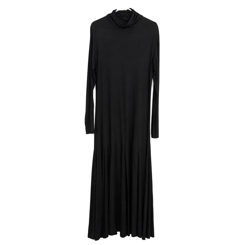 Peruvian Connection Haley Maxi Dress Size L Black Turtleneck Modest Whimsygoth